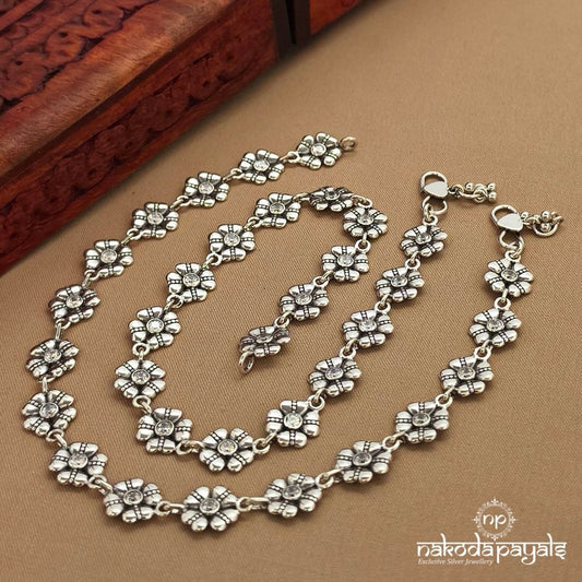 Floral Semi Precious Anklet (A6902)