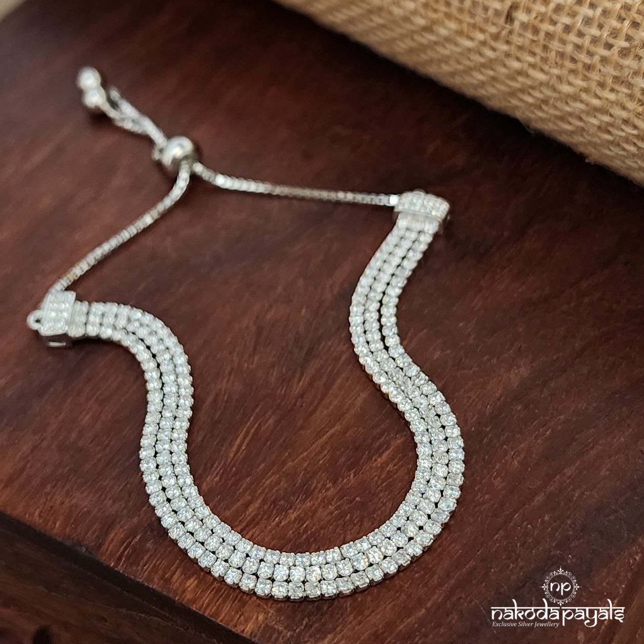 Layered CZ Adjustable Bracelet (St3725)