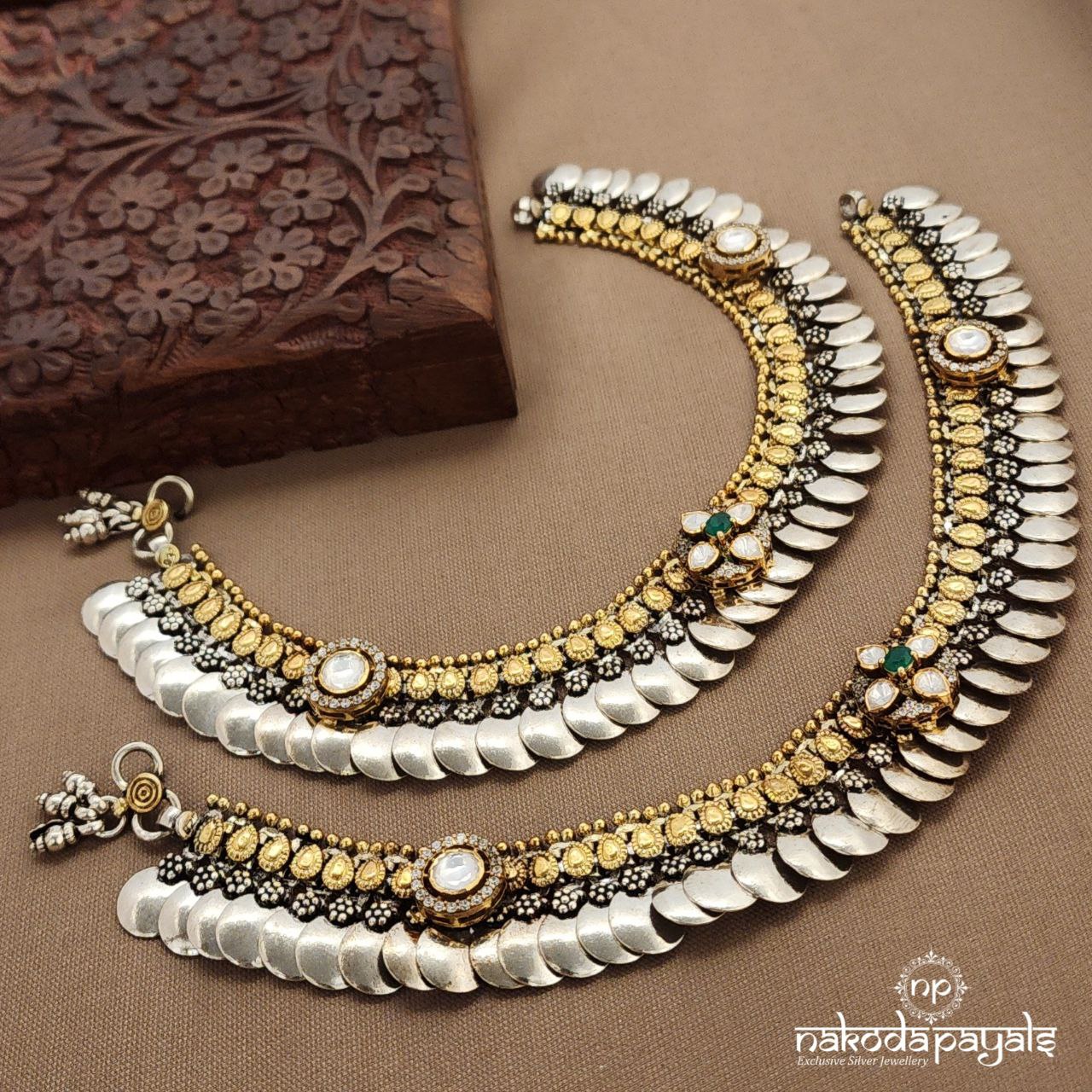 Coined Drop Moissanite Anklets (A6773)