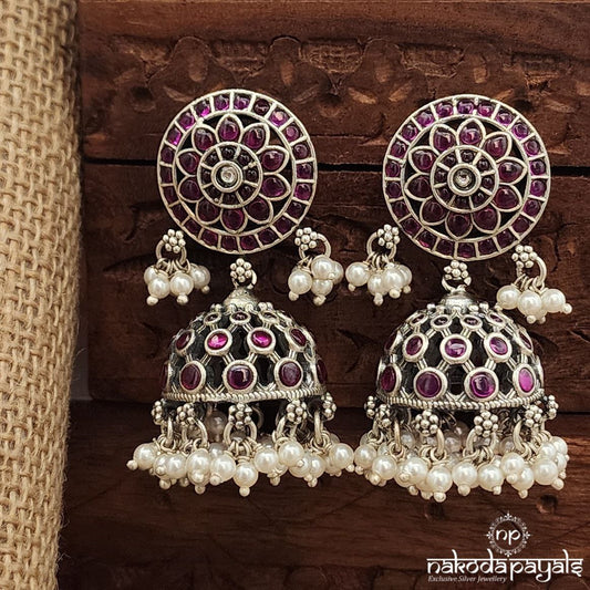 Pinkish Pearled Drop Jhumka (J1515)