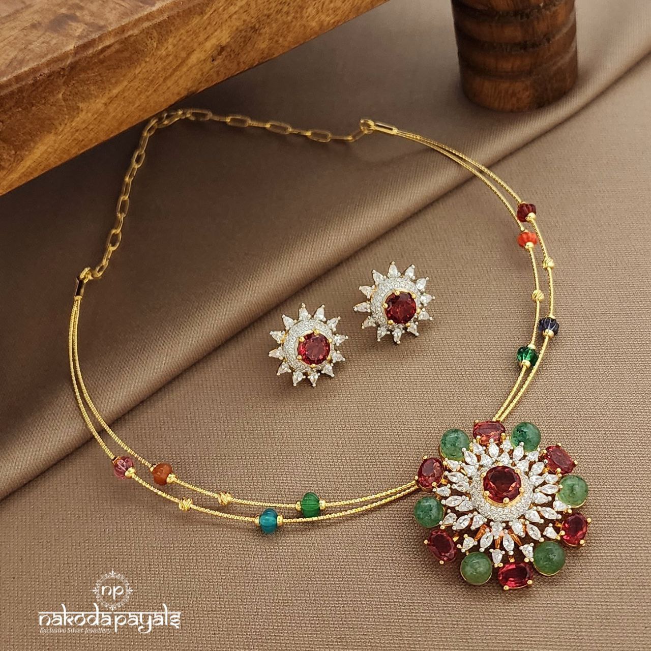 Kemp CZ Hasli With Earrings (Gn9458)