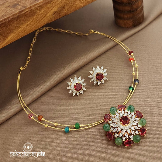 Kemp CZ Hasli With Earrings (Gn9458)