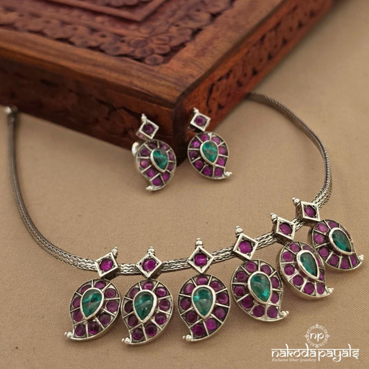 Mango Drop Neckpiece With Earrings (N12044)