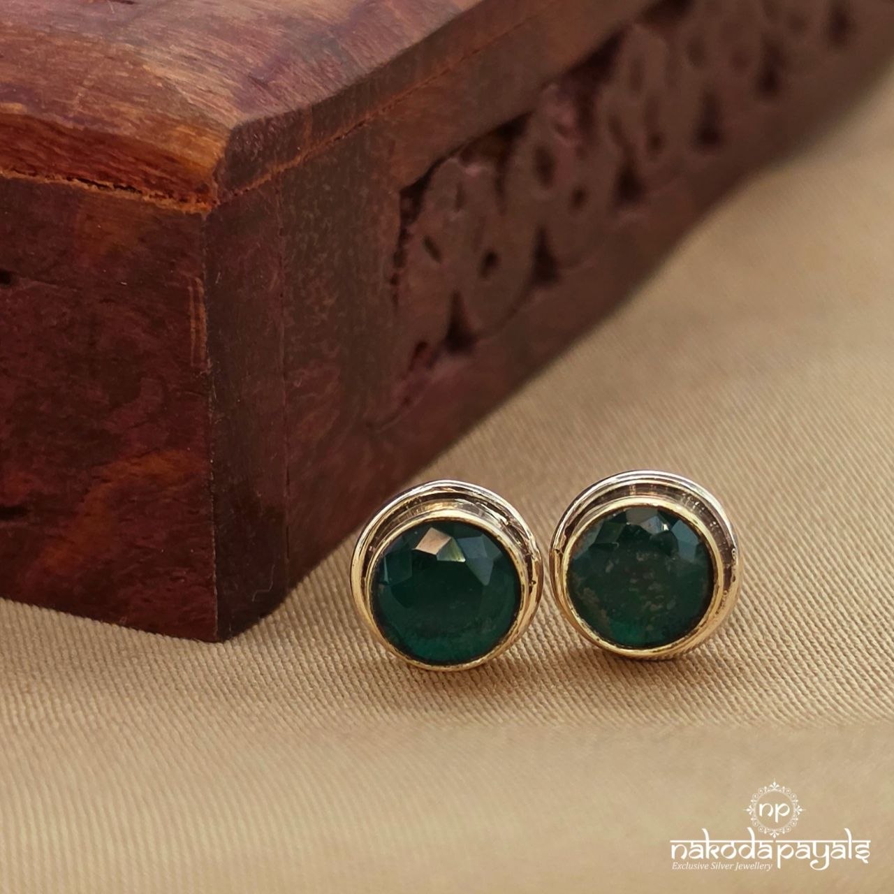 Green Circular Studs (S9652)