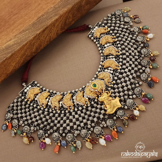 Nandi Kundan Dual Tone Neckpiece (Gn9263)