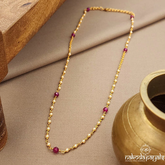 Elegant Pearled Linked Neckpiece (Gn9557)