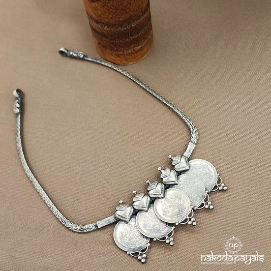Oxidised Hearty Lakshmi Kasu Neckpiece (N11119)