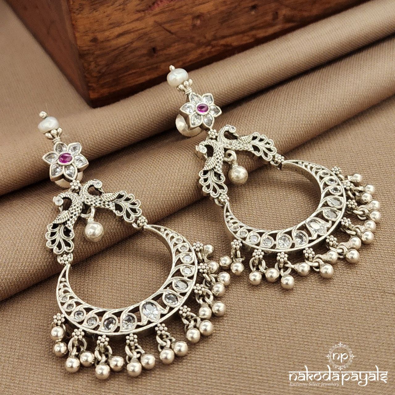 Twin Peacock Ball Drop Earrings (C3805)