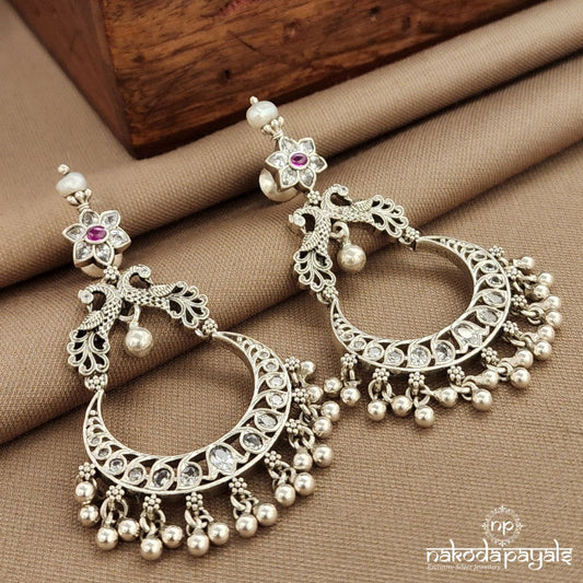 Twin Peacock Ball Drop Earrings (C3805)