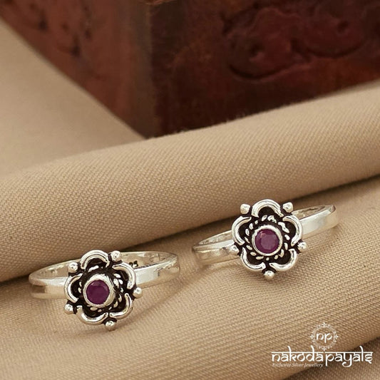Reddish Floral Toerings (T4869)