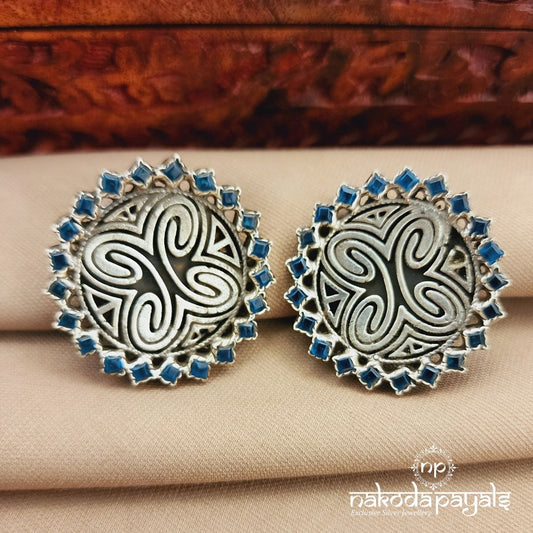 Exemplary Blue Stone Studs (S9640)