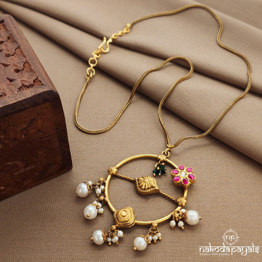 Kundan Floral Long Neckpiece (Gn9635)