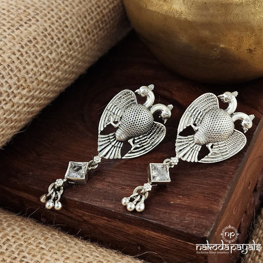 White Gandaberunda Earrings (S3631)