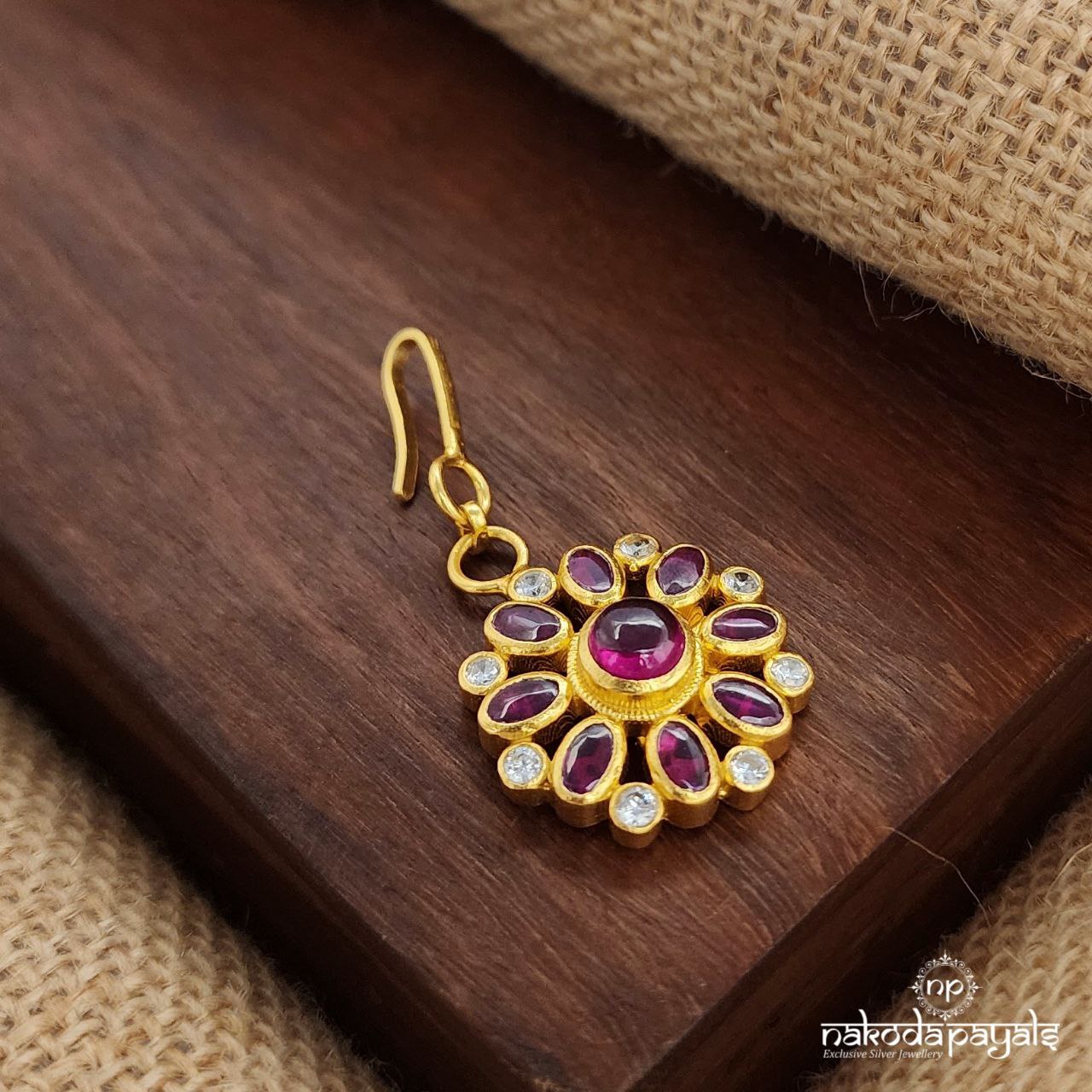 Pink & White Maang Tika (Gm1011)