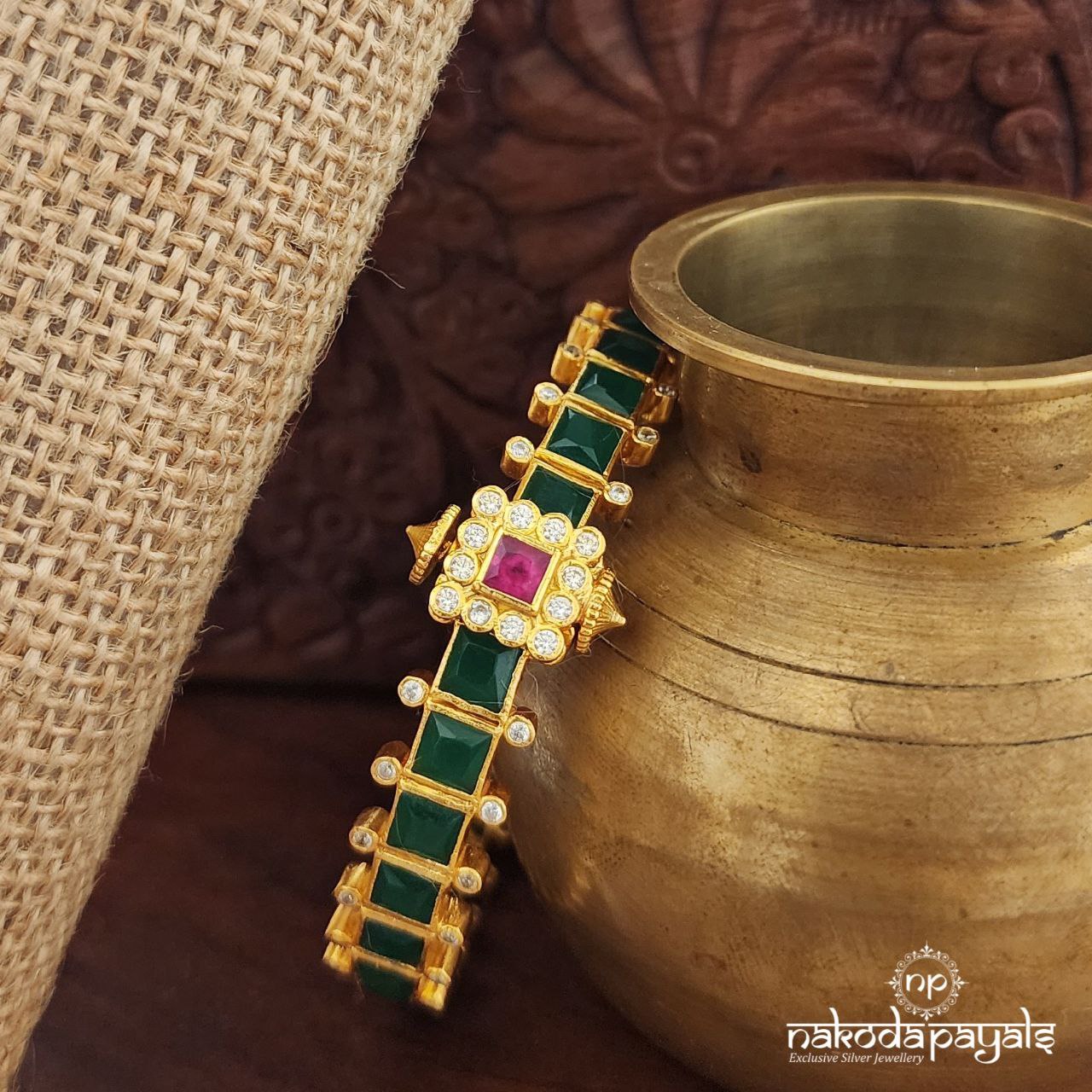 Green Squarish Single Kada (Gk2999)