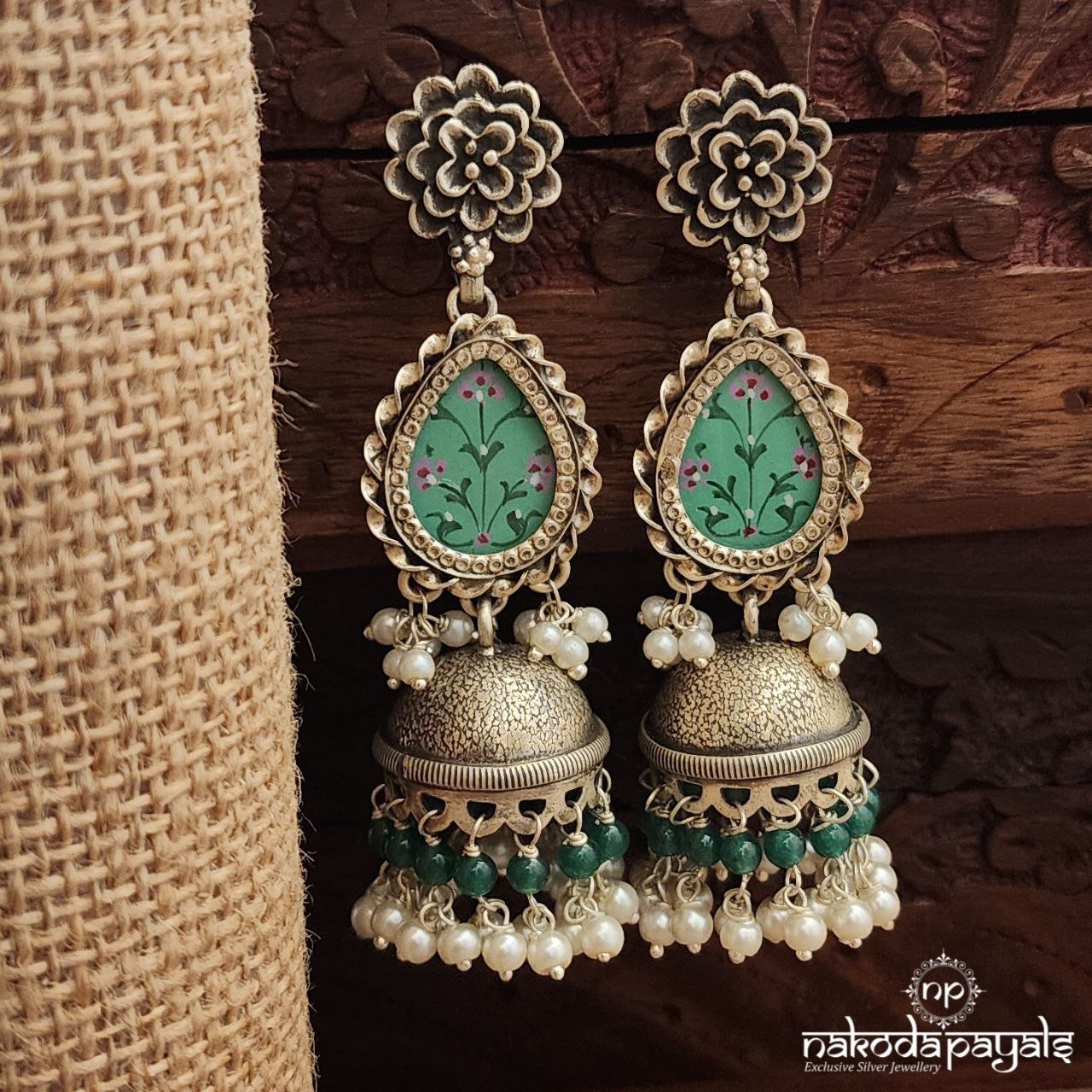 Painted Floral Jhumka (J1469)