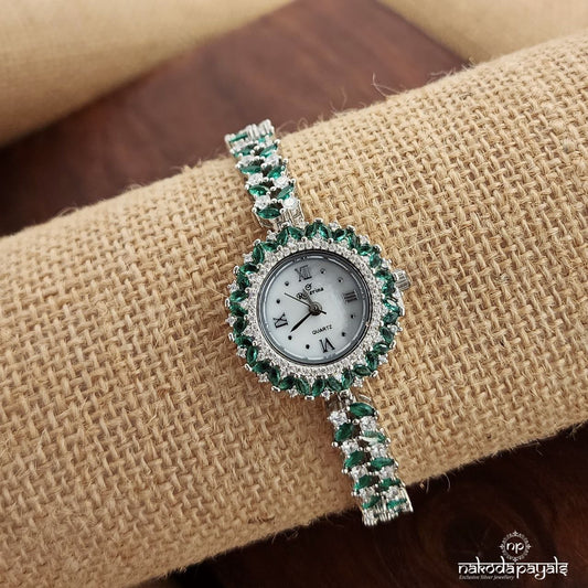 Gorgeous Emerald Green CZ Watch (W0247)