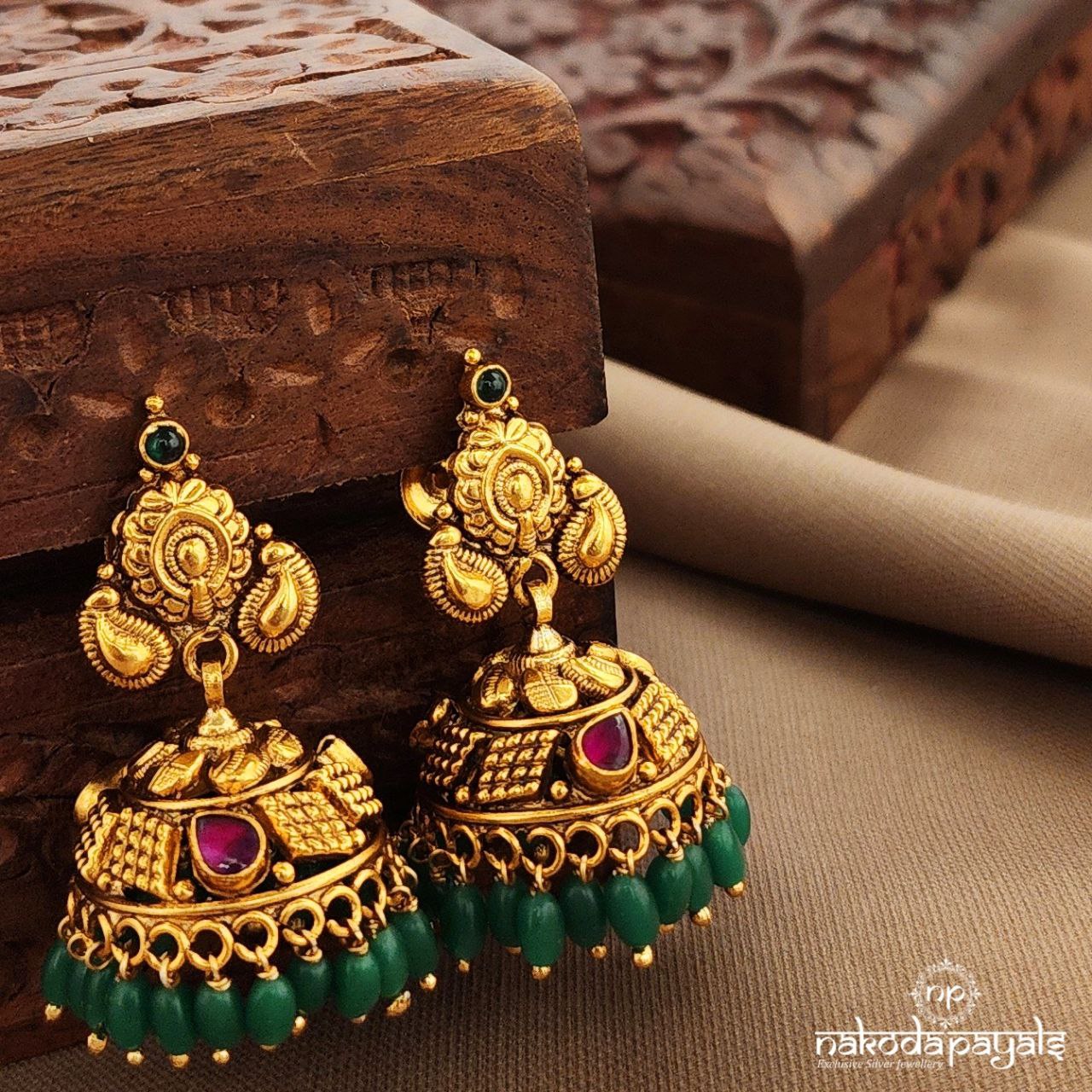 Green Drop Jhumka (Ge10294)