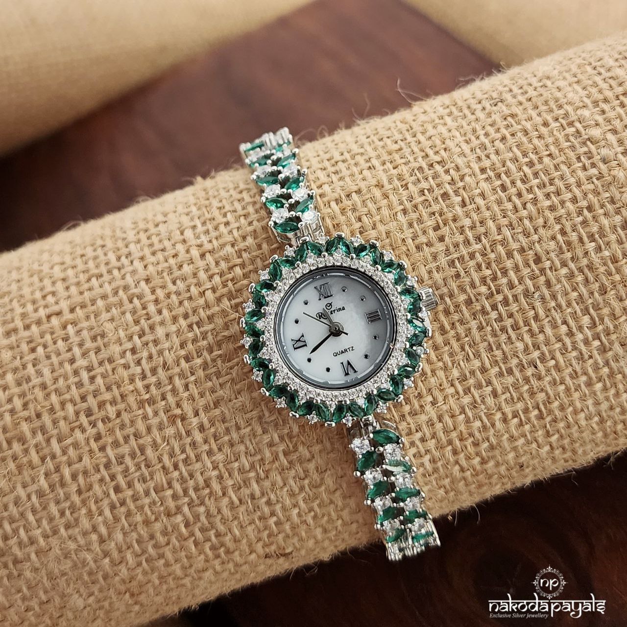 Gorgeous Emerald Green CZ Watch (W0247)