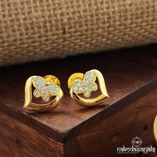 Butterfly Heart Studs (Ge9964)