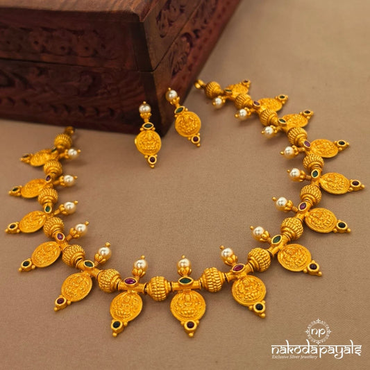 Kemp Lakshmi Kasu Neckpiece With Earring (Gn10759)