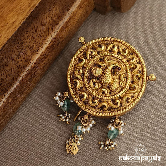 Circular Peacock Pendant Cum Hair Accessories (Ha0057)