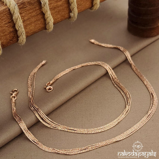 Rose Gold Five Lines Anklet (A6651)