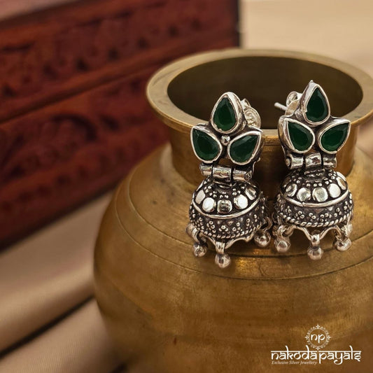 Oxidised Green Jhumka (J1731)