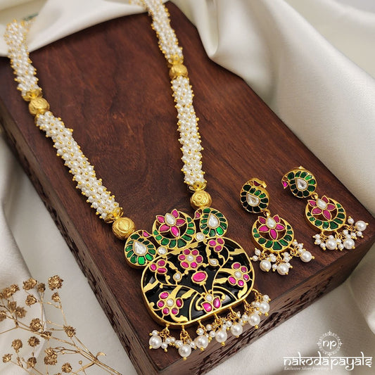 Meenakari Pearled Neckpiece With Earrings (Gn8760)