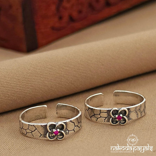 Pink Floral Toerings (T4848)