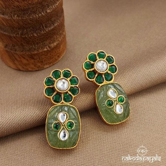 Green Kundan Earrings (Ge10057)