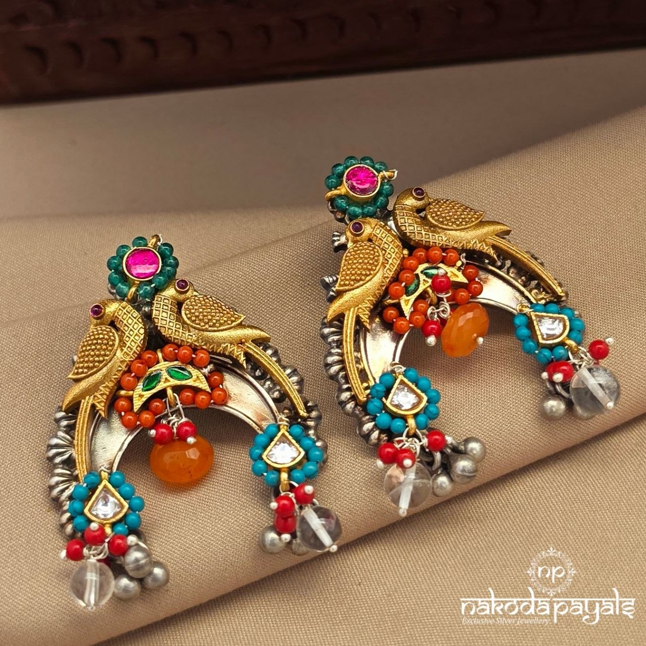 Floral Birdy Dual Tone Chandbali (C4145)