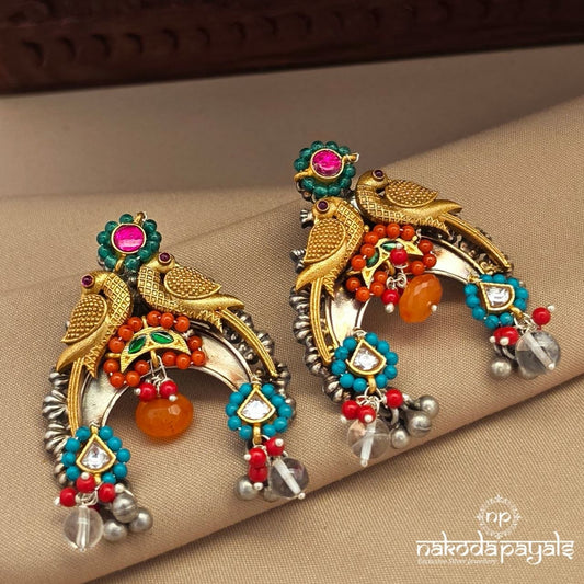 Floral Birdy Dual Tone Chandbali (C4145)