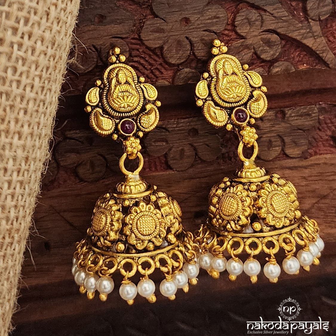 Pearl Drop Lakshmi Jhumka (Ge10035)