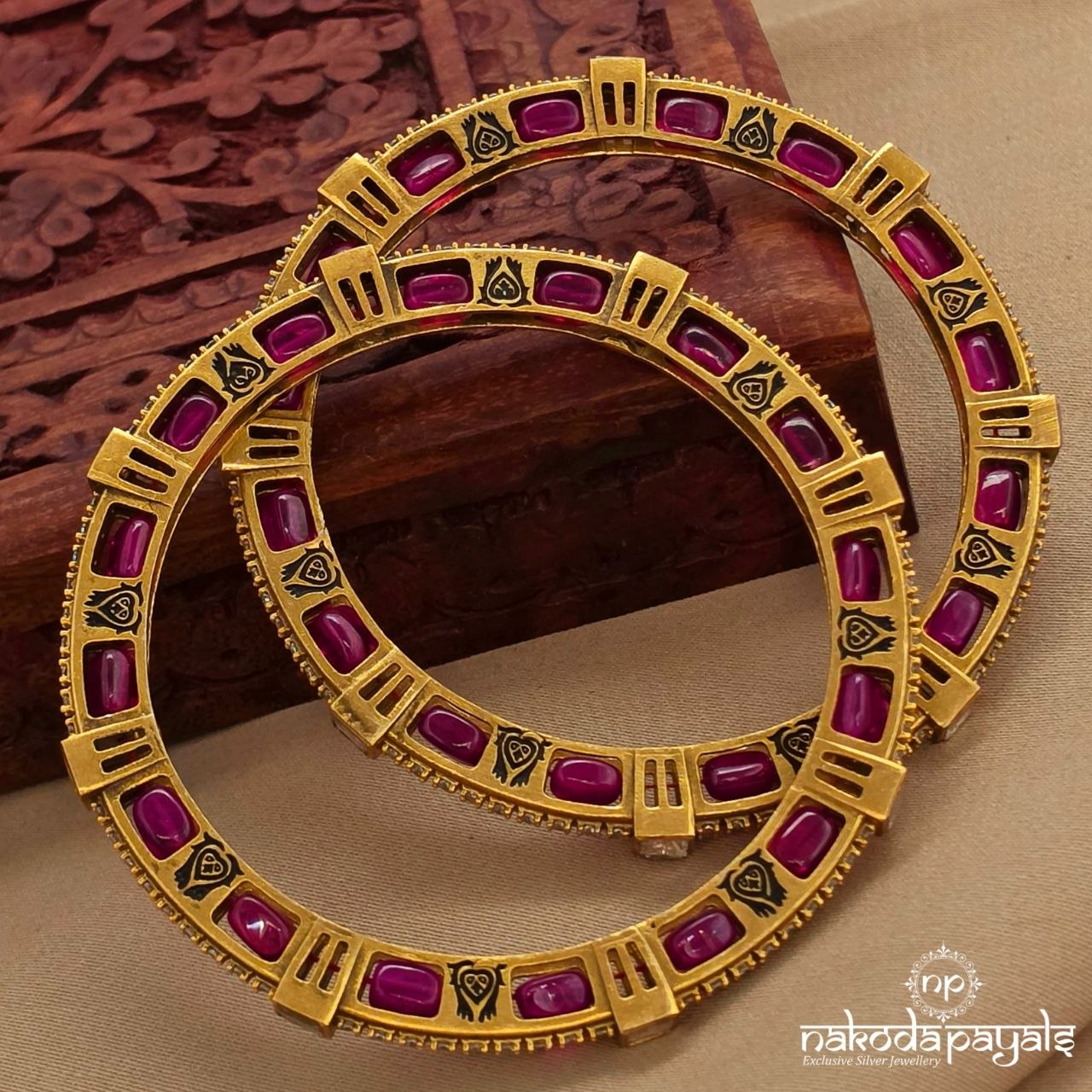 Ruby  Bangle Pair (2.4) (Gk3269)