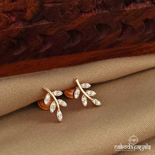 Rose Gold Leafy Studs (St3950)