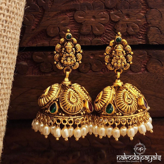 Pearled Drop Kemp Jhumka (Ge10220)