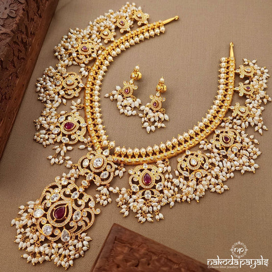 Sparkling Guttapusalu Neckpiece Set (Gn9682)