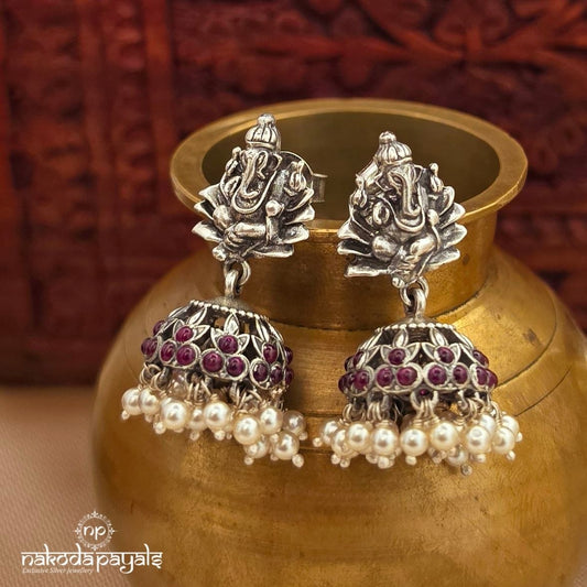 Ganesha Pink Jhumka (J1627)