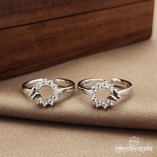 Circular White Toerings (T4702)