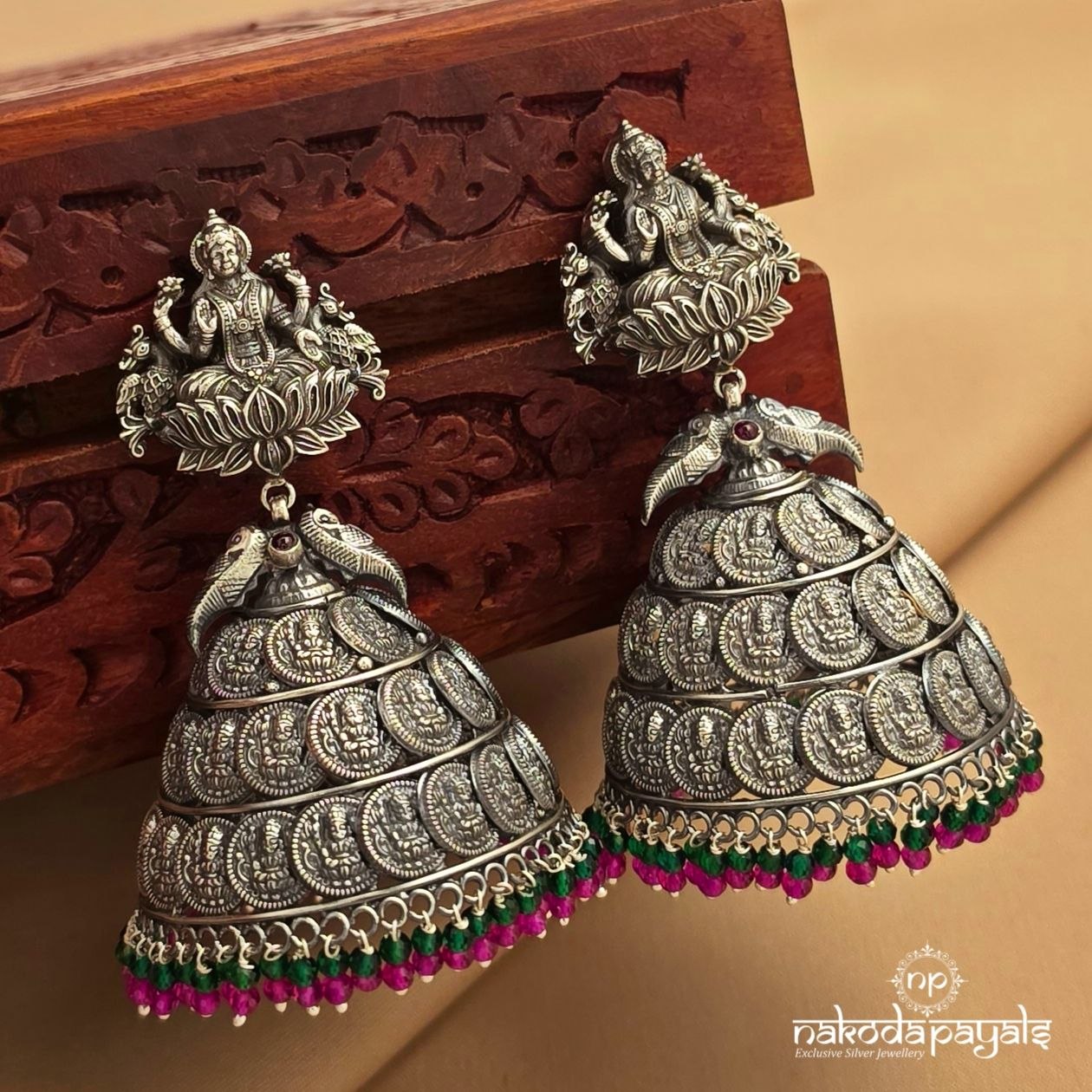 Lakshmi Peacock  Pearly Jhumka (J1685)