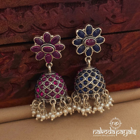 Reversible Pink & Blue Jhumka (J1664)