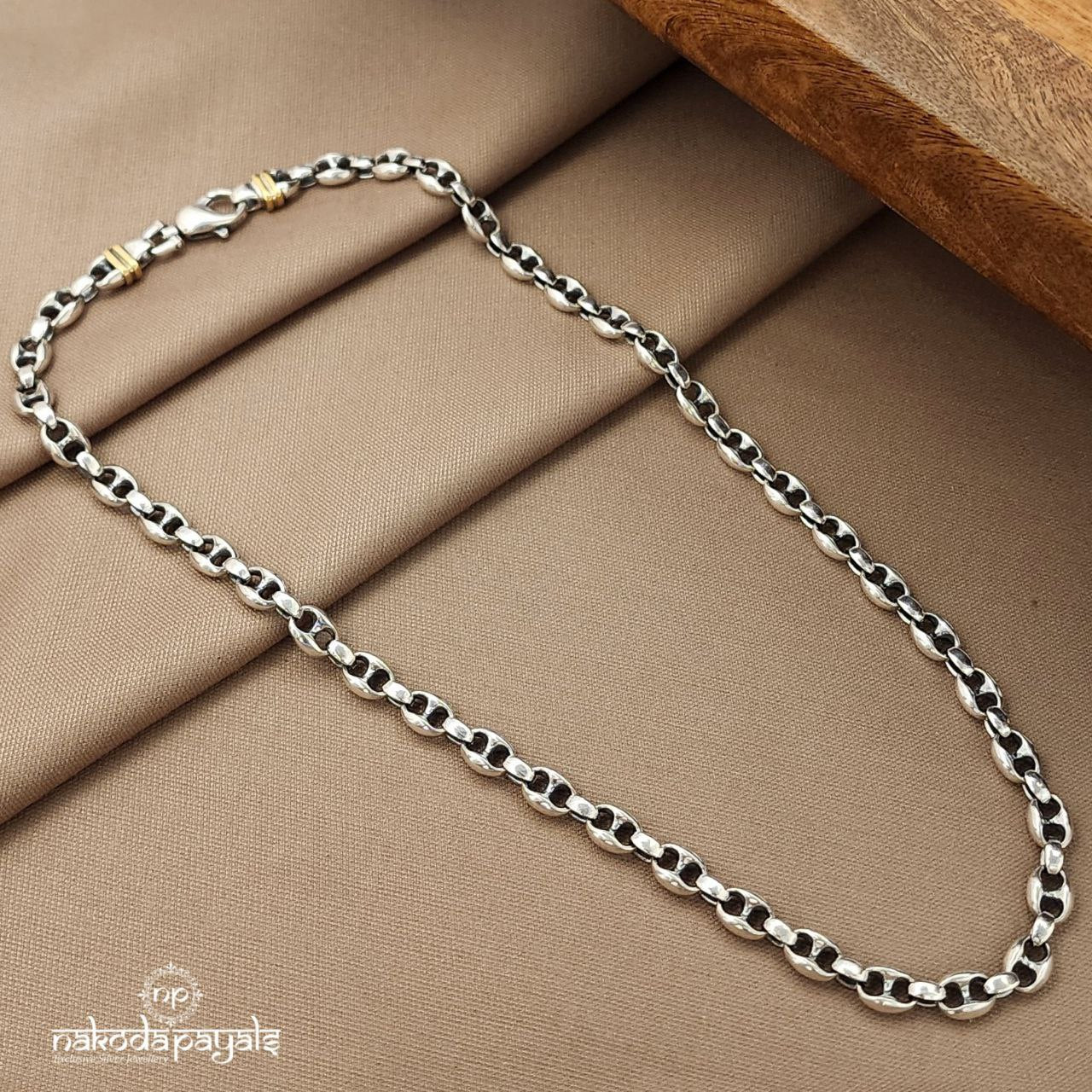 Linked Dual Tone Men's Neckchain (Mc1040)