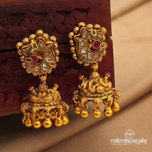 Exquisite Kundan Peacock Jhumka (Ge10601)