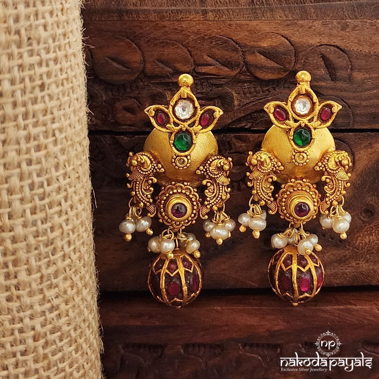 Pearled Kundan Earrings (Ge9914)
