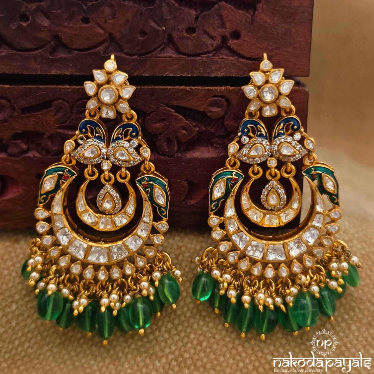 Exclusive Twin Peacock Chandbali (Ge11166)