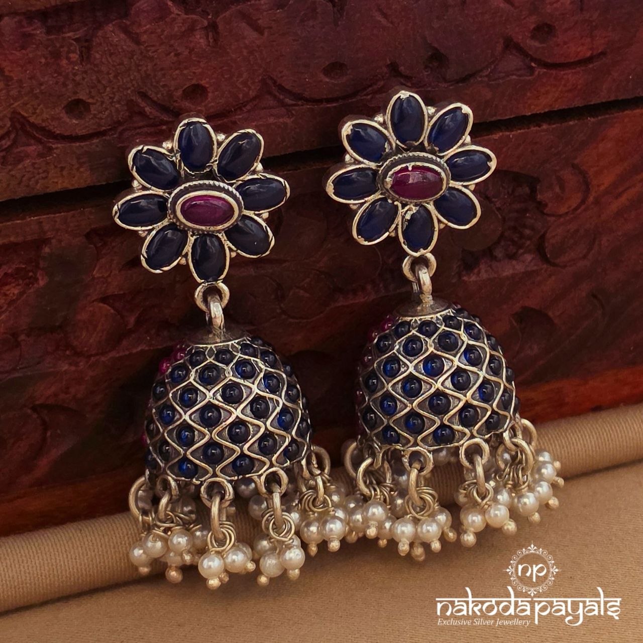 Reversible Pink & Blue Jhumka (J1664)