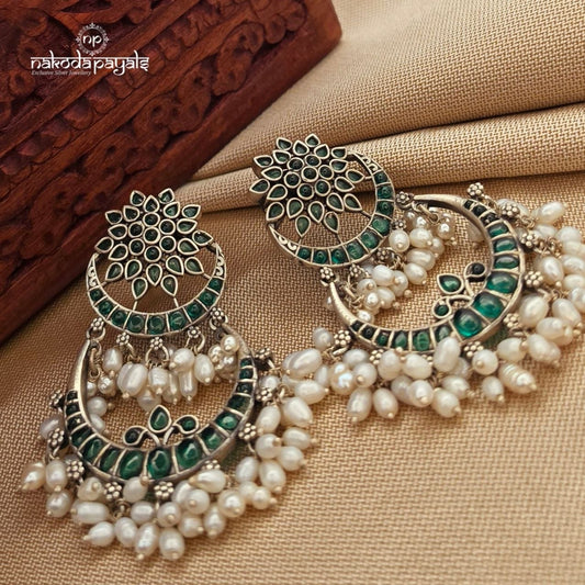 Half Moon Green Earrings (C3957)