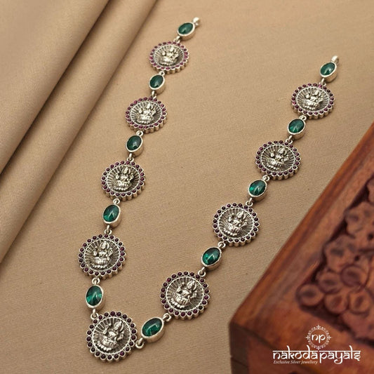 Kemp Lakshmi Green Oxidised Neckpiece (N11837)