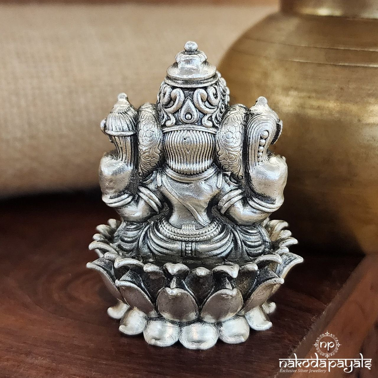 Lotus Ganapati Idol (Aa1373)